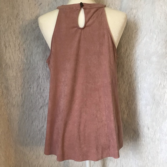 CLOVER & SCOUT Pinkish Mauve Tank Top with Cut Out - Picture 3 of 4